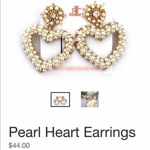 Pearl and Gold Heart Earrings